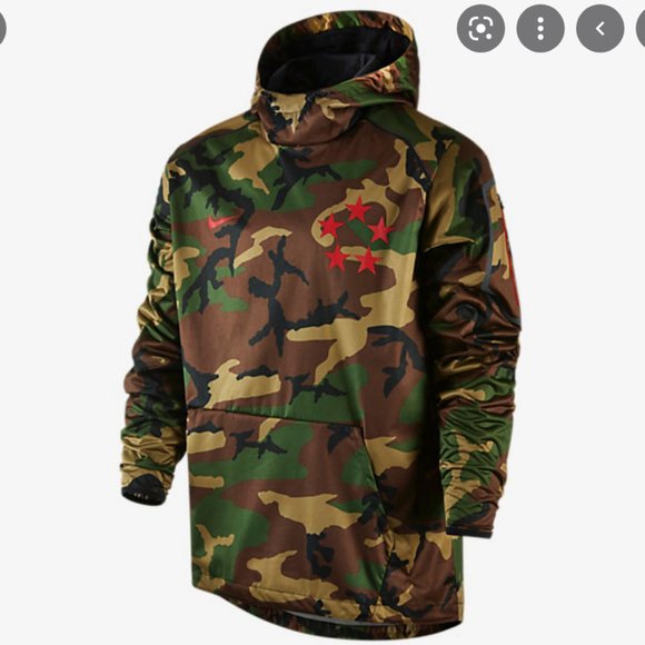 Nike Other - NWT Nike Men's Field General Fly Rush Camo Hooded Football Jacket Sz L